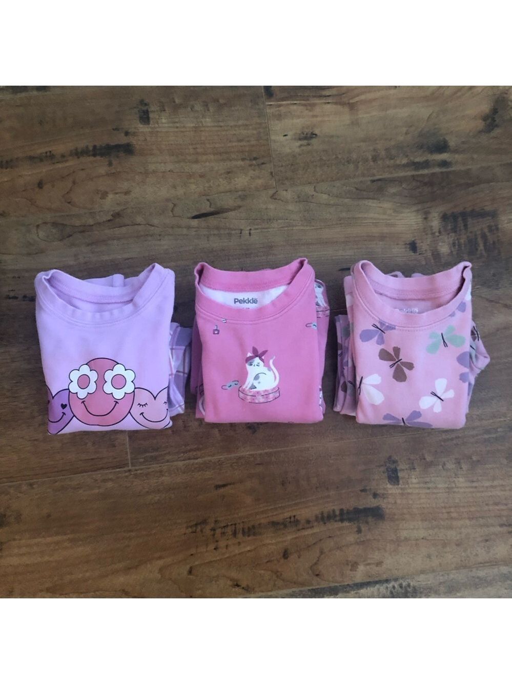 Pekkle  Kid's Girl Pyjama Set 2 Piece Multi-Print Pink - XXSmall (2/3) - 3-Pack